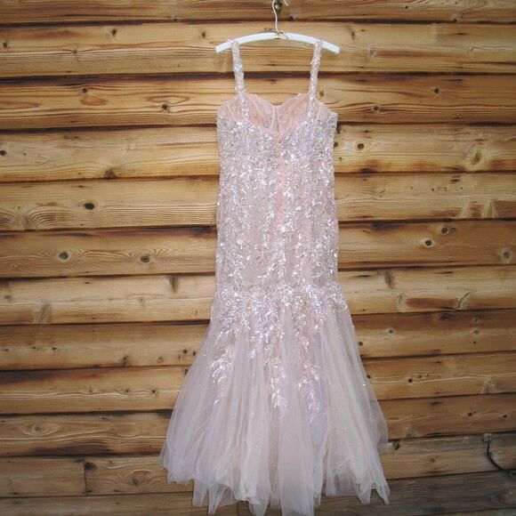 Mac Duggal 20559 Pink Corset Detailed Embellished Gown Dress - Picture 10 of 13